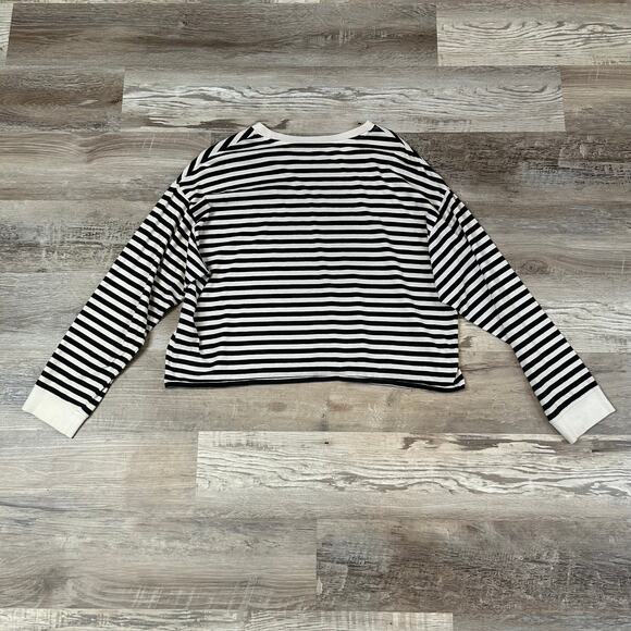 Vintage Levi’s Striped Long Sleeve Tee Rainbow Logo Embroidery Large Black 90s - Picture 3 of 7